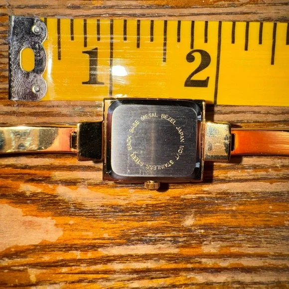 Kirks Folly Womens Cuff Watch Bracelet GoldTone Purple AB Crystal 6” - Picture 5 of 10